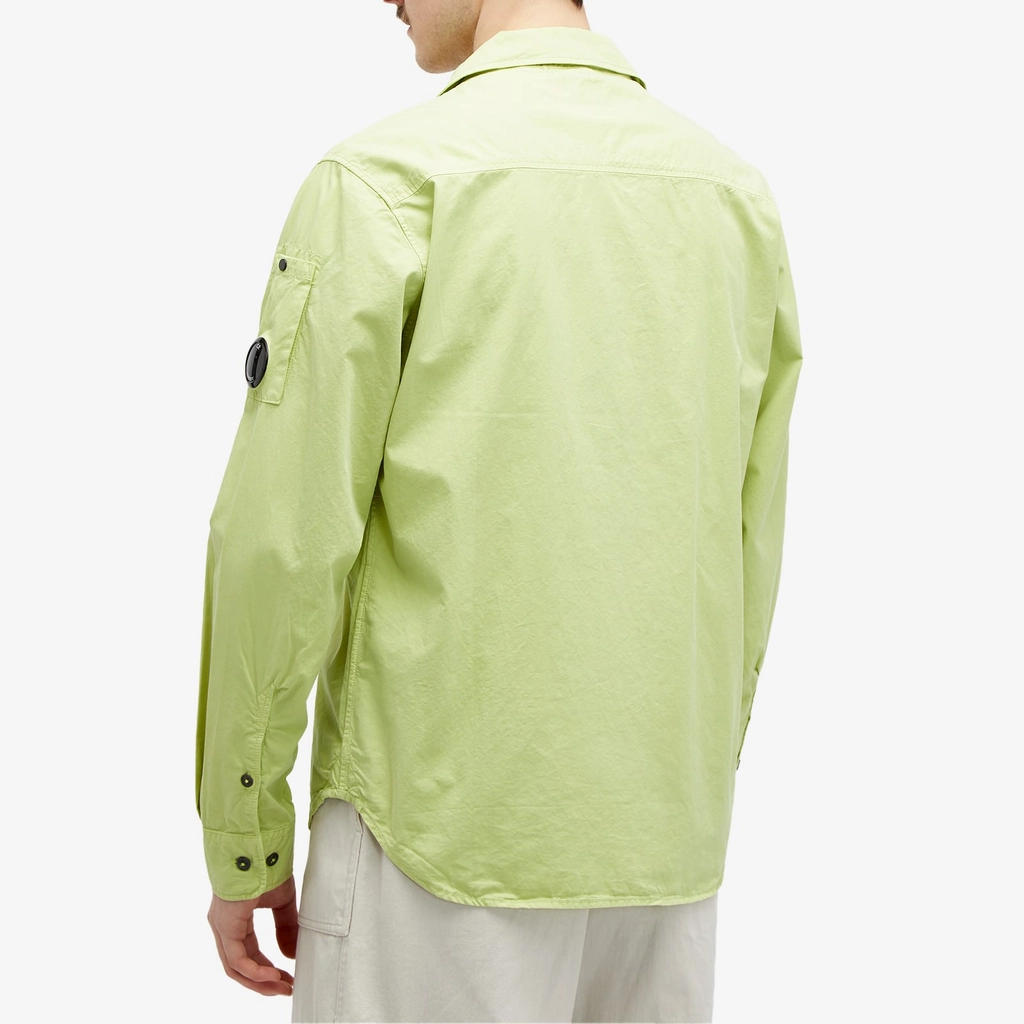 CP Company Men's Gabardine Zipped Shirt White Pear